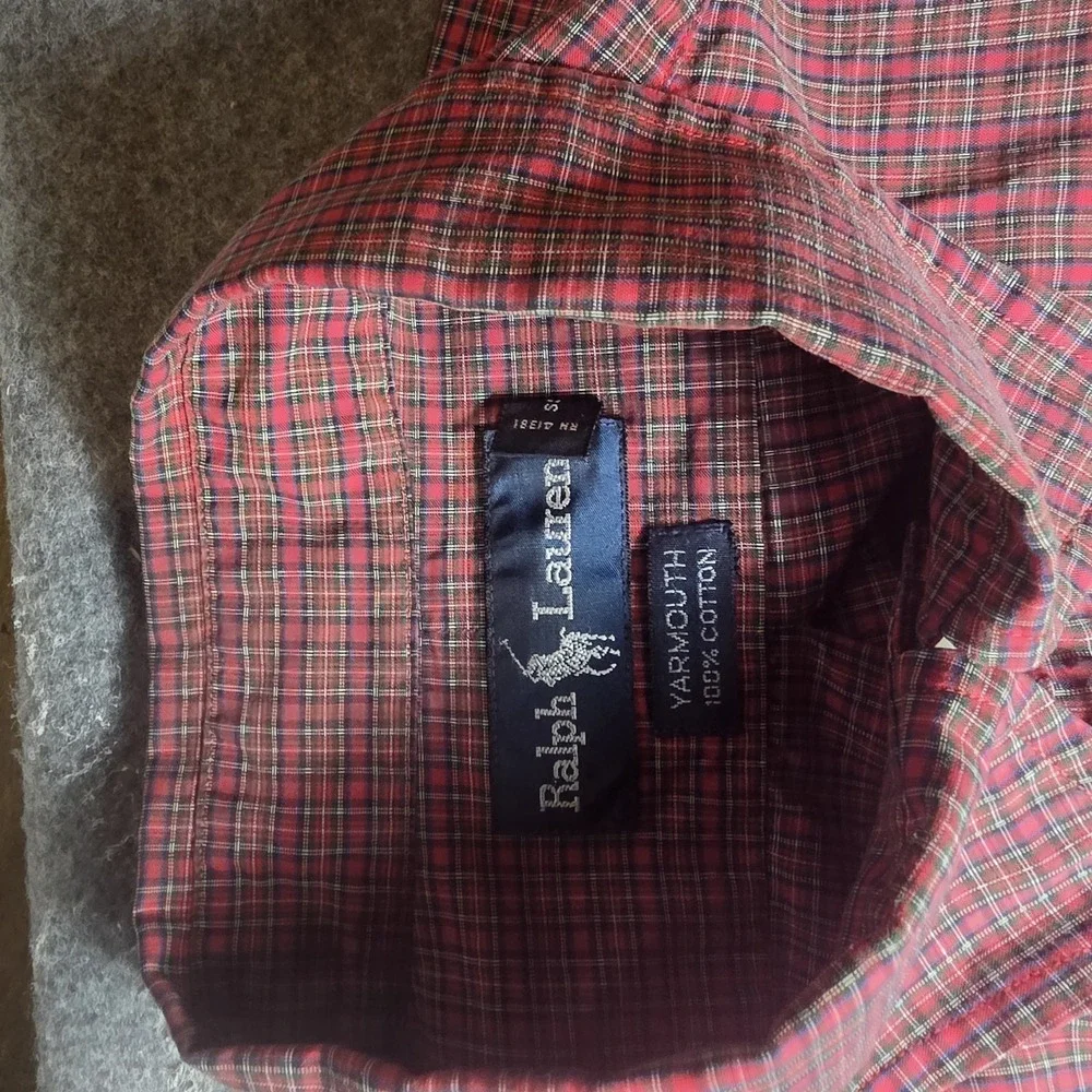 Vintage Polo Ralph Lauren Yarmouth Men's Long Sleeve Button Up Size 16 34/35 E1